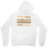 Men's Hoodie Retro Lines With Bold Lettering Husband