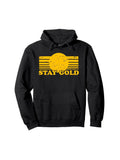 Men's Hoodie Stay Gold Vintage Sun And Striped Horizon Against Black Hoodie
