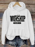 Women's Hoodie Worship Psalm Ninety Six One Scripture Inspired Hoodie