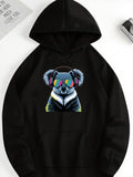 Men's Hoodie Colorful Neon Headphones On Groovy Koala Hoodie