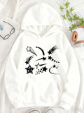 Women's Hoodie Starlit Trails With Shooting Stars And Scattered Celestial Comet Shapes