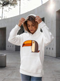 Women's Hoodie Bold Colorful Beak With Minimalist Artistic Design Toucan