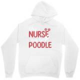 Men's Hoodie Nurse Poodle Pink Paw Prints With Rounded Cute Letters Poodle