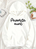 Women's Hoodie Favorite Aunt Playful Script On Cozy White Hoodie