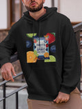 Men's Hoodie Surrounded By Fresh Cut Oranges Lemons Blueberries Grapes Kiwi Pineapple Fruits