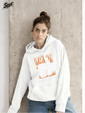 Women's Hoodie Not Okay Thumbs-Up Fist Graphic