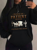 Women's Hoodie Please Be Patient With Me Vintage Wagon Surrounded By Two Desert Cacti