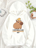 Women's Hoodie I Just Really Like Capybaras Ok Whimsical Cartoon Bird Perched On Cute Capybara
