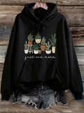 Women's Hoodie Just One More Vibrant Potted Succulents Displayed On Wooden Shelf Hoodie