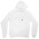 Men's Hoodie Mathematical Symbols With Red Heart Emblem Centered White Hoodie