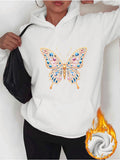 Women's Hoodie Colorful Gem Accents Glowing Lines Bright Patterns Radiant Butterfly