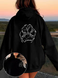 Women's Hoodie Outlined Animal Paw Print With Subtle Heart Motif Under Evening Sky Paw