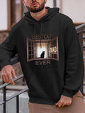 Men's Hoodie Best Cat Dad Ever Looking Through Window Silhouette Cat