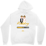 Men's Hoodie Wedding Day Preparation With Cartoon Couple Illustration