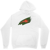 Men's Hoodie Red Green Abstract Brush Strokes Centered On Bright Hoodie