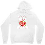 Men's Hoodie Romantic White Gown With Hand Painted Blossoming Bouquet Dress