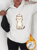 Women's Hoodie Adorable Smiling Cat With Heart And Warm Cozy Atmosphere Cat