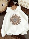 Women's Hoodie Intricate Bohemian Star Mandala Pattern Adorning Center Front Hoodie