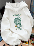Women's Hoodie Vegan Life Fresh Green Leafy Vegetable Under Sunlight Lettuce
