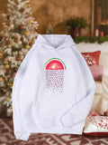 Women's Hoodie Playful Falling Seeds With Abstract Watermelon Slice