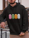 Men's Hoodie Colorful Vertical Capsules Arranged In A Line Hoodie