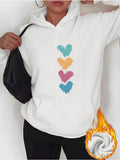 Women's Hoodie Colorful Watercolor Painted Love Hearts With Cozy Warm Vibes Hoodie