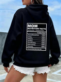 Women's Hoodie Mom Nutrition Facts Chart With Playful Whimsical Text Design Hoodie