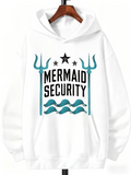 Men's Hoodie Mermaid Security Ocean Waves With Tridents And Three Star Symbols Hoodie