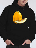 Men's Hoodie Juicy Golden Melon Slice With Ripe Yellow Fruit Display Melon