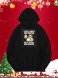 Men's Hoodie Cartoon Man Drinking Beer With Sausage Beer Mug