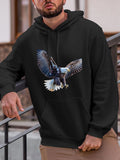 Men's Hoodie Majestic Wild Hawk Soaring With Outstretched Wings Over Peaceful Air