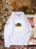 Men's Hoodie Turtles Are Awesome Sleepy Forest Turtle With Cozy Green Moss Turtle