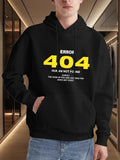 Men's Hoodie Error 404 Bold Yellow Letters On Classic Cotton Hoodie
