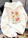 Women's Hoodie Colorful Blossoms And Bees Gathering Around Spring Flower