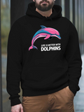 Men's Hoodie Life Is Better With Vibrant Pink And Blue Leaping Ocean Dolphin