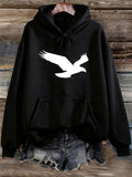 Women's Hoodie Soaring In Open Skies With Outstretched Wings And Graceful Bird