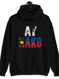 Men's Hoodie Grunge Letters Over Flag Inspired Print Nako