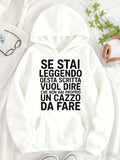 Women's Hoodie Italian text Geometric pattern