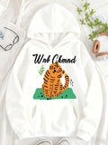 Women's Hoodie Wnk Ckmnd Cute Tiger Sitting On Green Patch Tiger