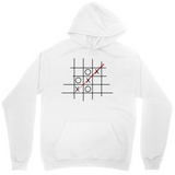 Men's Hoodie Crisscrossed With Strategic Red Line Winning Tic Tac Toe Grid