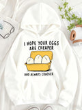 Women's Hoodie I Hope Your Eggs Are Cheaper Among Cartoon Eggs In Yellow Carton Box