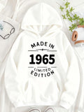 Women's Hoodie Made In 1965 Limited Edition Bold Lettering Hoodie