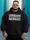 Men's Hoodie Urban Nomad Bold White Text On Classic Black Hoodie