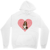 Men's Hoodie Adorable Dog Surrounded By Pink Heart Design Art Hoodie