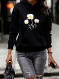 Women's Hoodie Gentle Sunrise With White Yellow Blossoms On Dewy Stems Flower