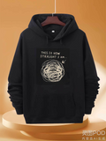 Men's Hoodie This Is How Straight I Am With Curved Scribble Lines Illustration Hoodie