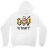 Men's Hoodie Will You Marry Me Anthropomorphic Golden Rings With Cartoon Diamond Engagement Ring