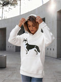 Women's Hoodie Standing Loyal Dog Under Morning City Light