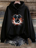 Women's Hoodie Vivid Artistic Paint Splashes With Majestic Elephant Under Bright Accents Elephant