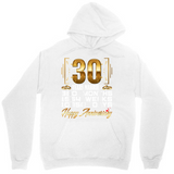 Men's Hoodie Happy Anniversary Gold Confetti With Elegant Numbering And Celebration Theme